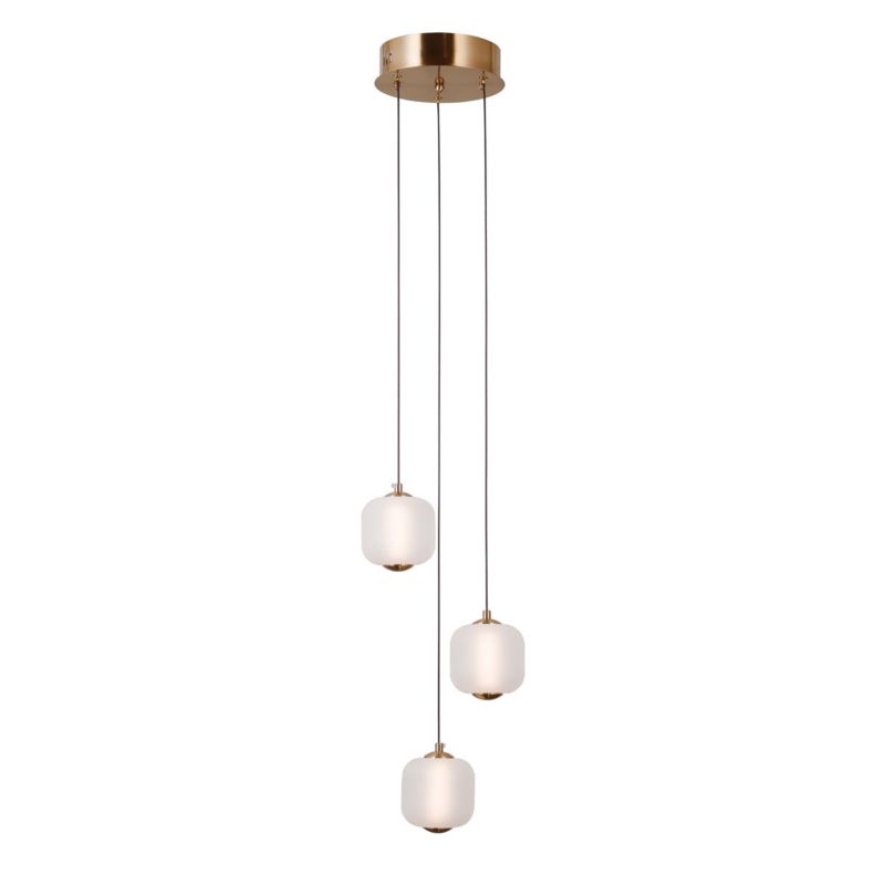 Lampa wisząca Italux Ganti 8092 złoto-opalowy szklane klosze wbudowany LED 8W 1 szt.