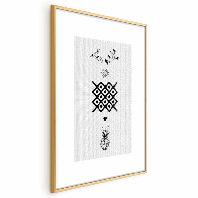 Plakat Artgeist Szczęście 60x90 cm z ramą złotą 1 szt