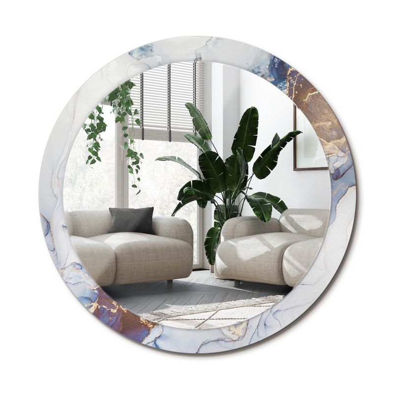 Lustro Okrągłe Tulup Abstrakcja Sztuka 90 cm Artystyczne Na Podkładzie 1 szt.