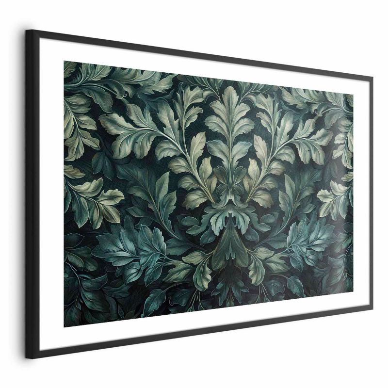 Plakat Artgeist Wiktoriańskie liście 60x40 cm z ramą czarną z marginesem 1 szt