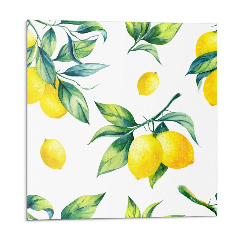 Kafelki samoprzylepne Wallfluent 50x50 cm Motyw cytryn i zielonych liści 4 szt.