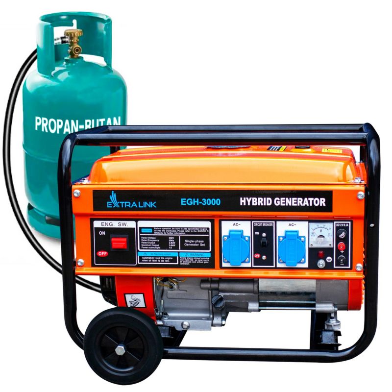 Agregat prądotwórczy hybrydowy 3kW 1F EGH-3000 Extralink pomarańczowy 1szt