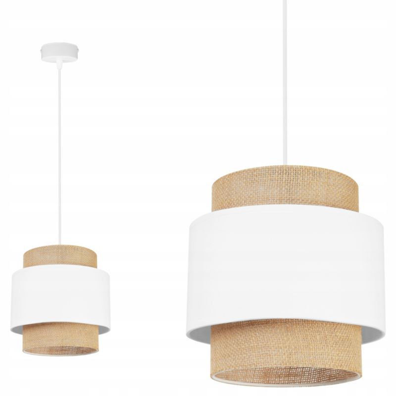 Lampa sufitowa wisząca Light Home LH Boho 1x E27 60W juta biały 1szt.
