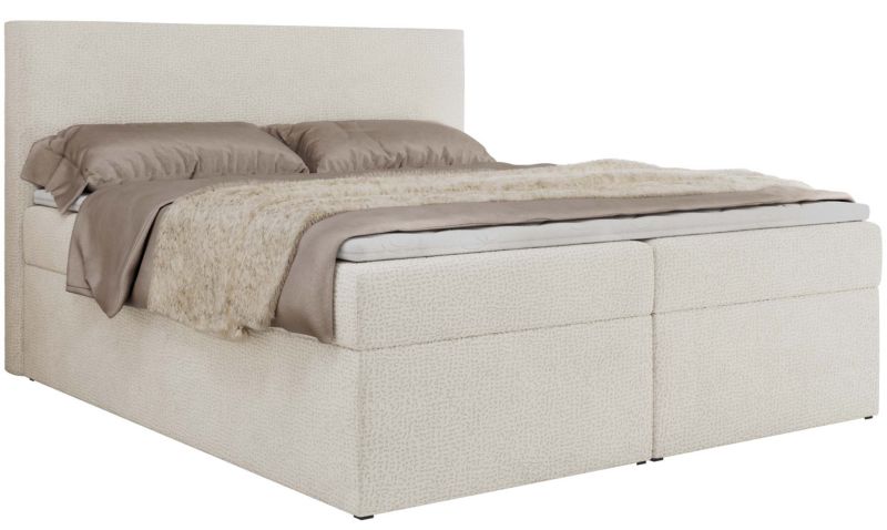 Łóżko kontynentalne MKS Meble JAGUAR 160x200 H3 kremowy struktura 1szt.