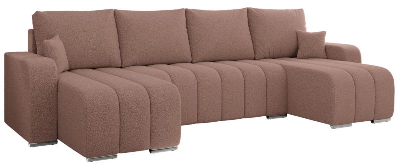 Narożnik MKS Meble KIRASSO U uniwersalny Różowy boucle 1szt.