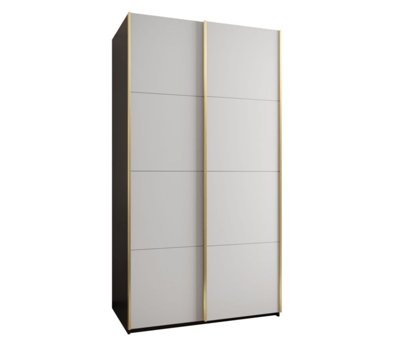 Szafa przesuwna Abiks LUX wysoka szer.140cm czarny/biały/złoty 1szt.