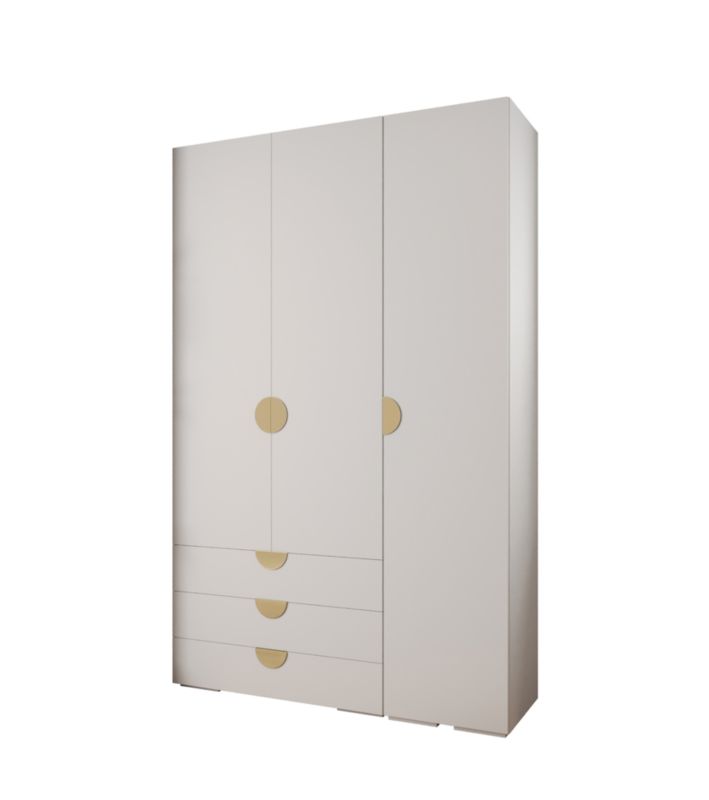 Garderoba wysoka do przedpokoju Abiks INOVA 4 Z17 biały+złoty 1 szt.