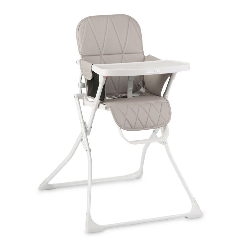 Krzesełko do karmienia Ricokids Nuco lekkie składane podnóżek biało-szary 1szt.