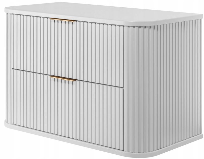 Szafka pod umywalkę Furnidea 80 cm wisząca ryflowana czarna Glamour 1 szt.