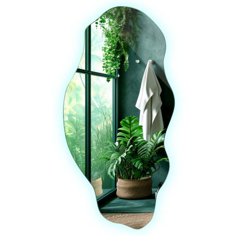 Lustro LED Tulup 40x80 cm faliste organiczne zimne światło do salonu 1 szt.