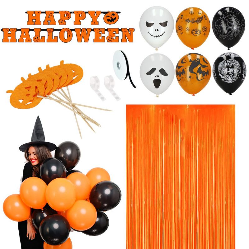 Ozdoby na Halloween Springos balony girlanda kurtyna 38 szt.