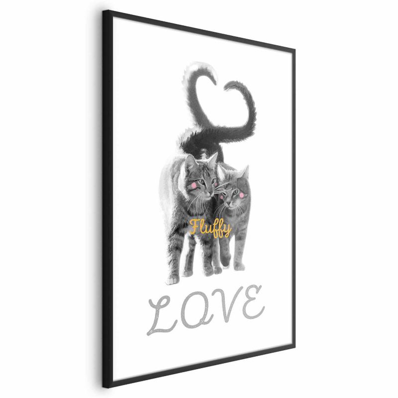 Plakat Artgeist Fluffy Love 60x90 cm z ramą czarną 1 szt