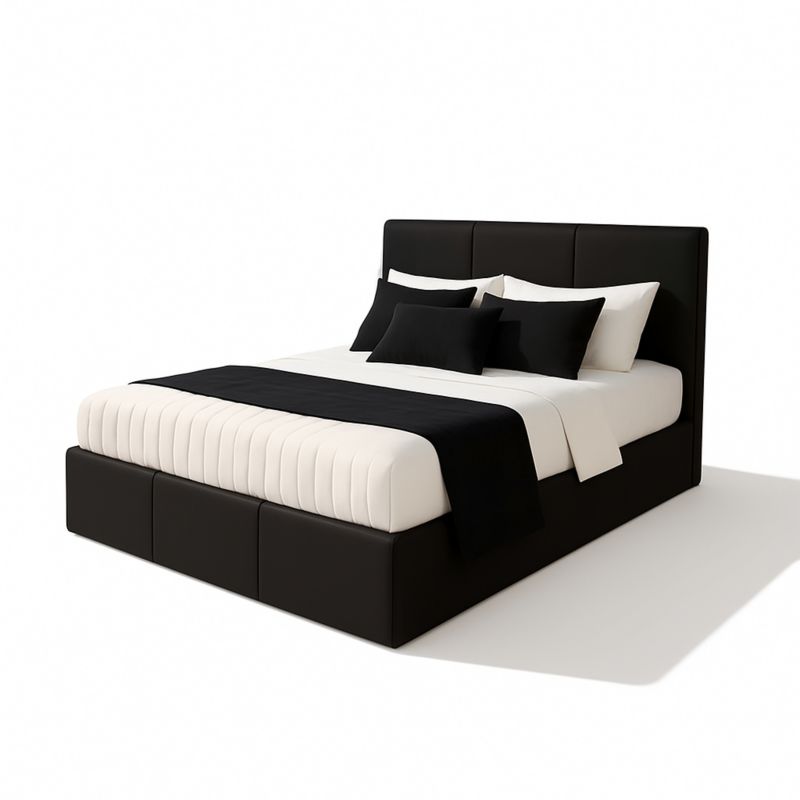 Łóżko tapicerowane z pojemnikiem Bonni VELORA 180x200 velvet czarne 1 szt.