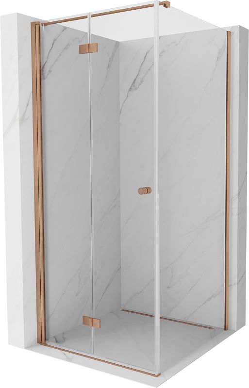 Kabina prysznicowa Mexen Mist-F T miedź szczotkowana 75x75 cm lewa składana 1 szt