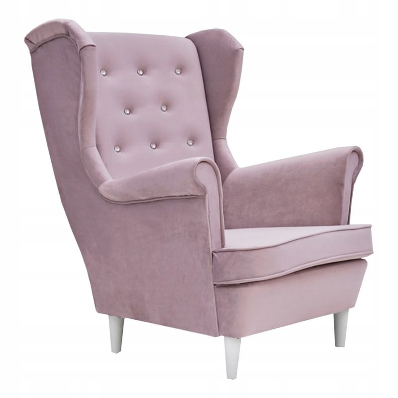 Fotel uszak do salonu Family Meble Diana brudny róż 1szt