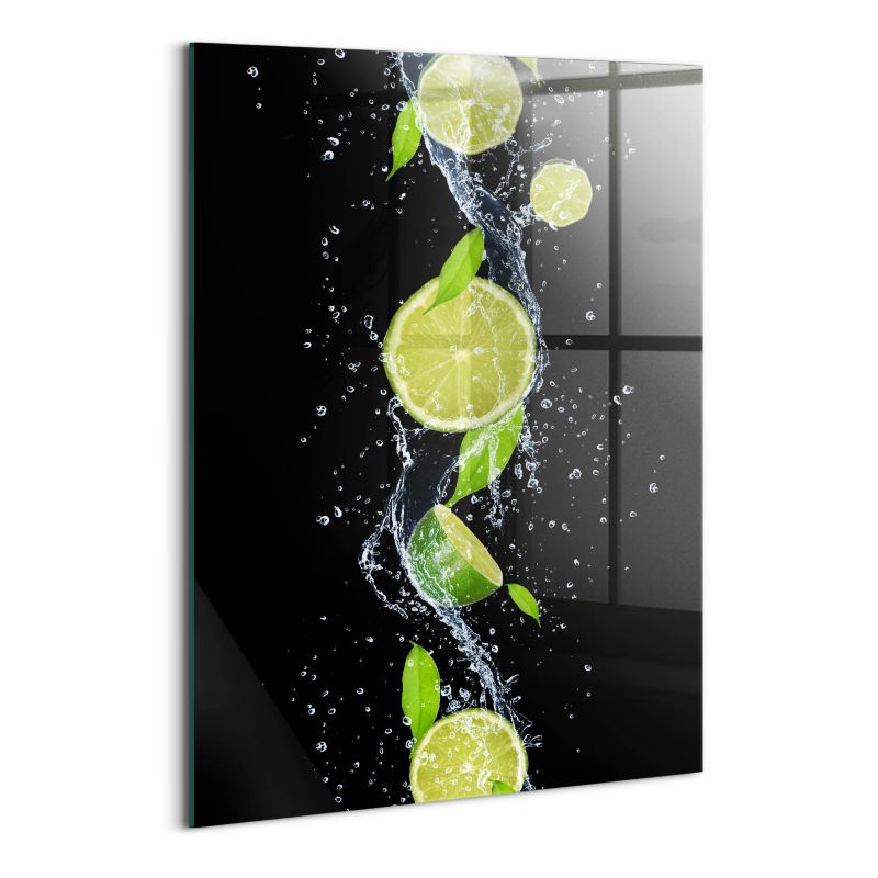 Szklany Obraz Ścienny Wallfluent 70x100 cm Limonki mięta woda 1 szt.