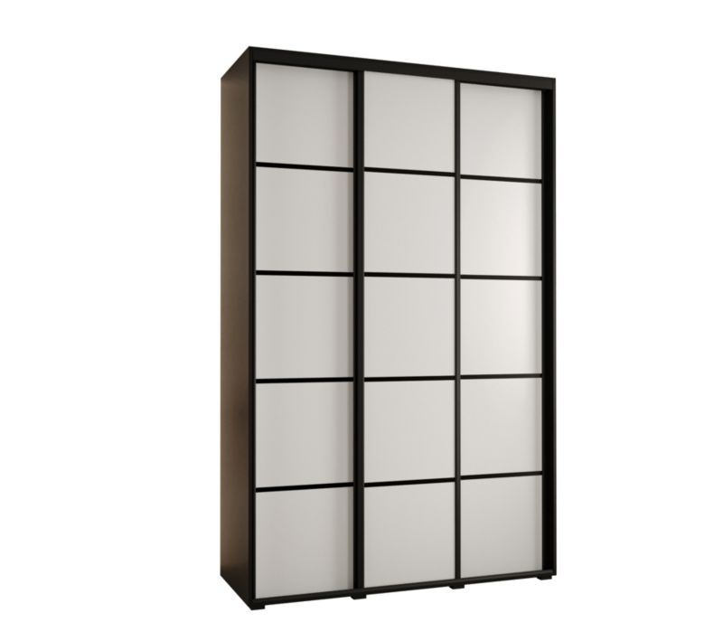 Szafa przesuwna Abiks DAVOS 4 wysoka szer.150cm gł.45cm czarny/biały/czarny 1szt.