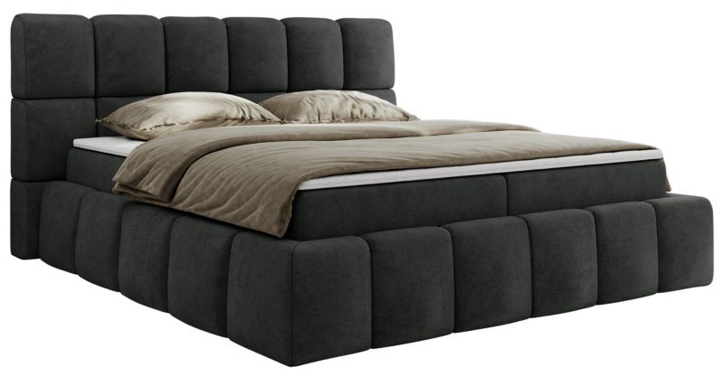 Łóżko kontynentalne MKS Meble NIRA 160x200 H3 ciemnoszary struktura 1szt.