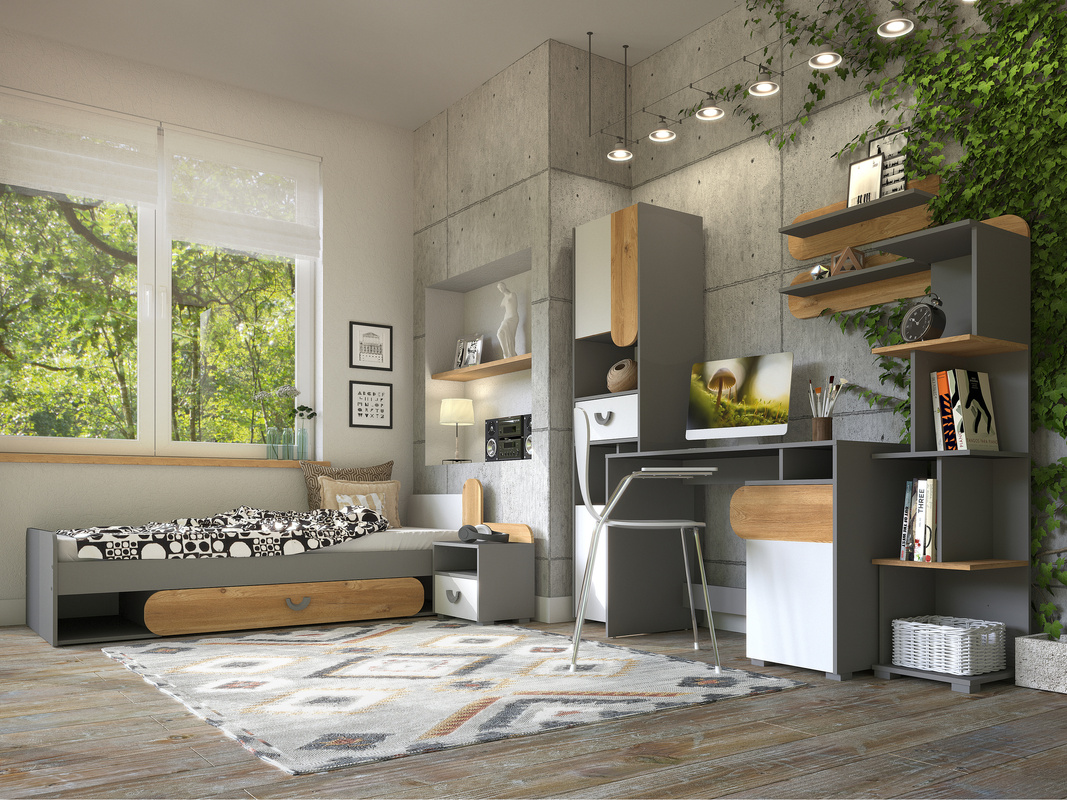 Zestaw nowoczesnych mebli do pokoju młodzieżowego COOLIFY