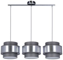 Hare lampa wisząca chromowy 3x60w e27 abażur szary+srebrny