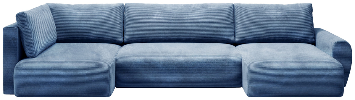 Duży narożnik U do salonu nowoczesny z funkcją spania sztruksowy PATI MAXI