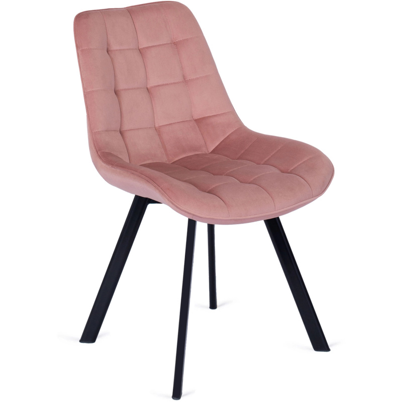 Krzesło tapicerowane do jadalni welurowe różowe RILLO