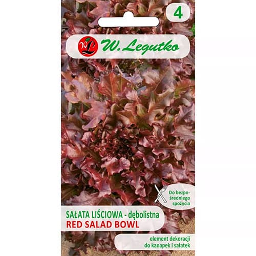 1 szt, Salata lisciowa Red Salad bowl - Nasiona: Ilość w opakowaniu: 1 g