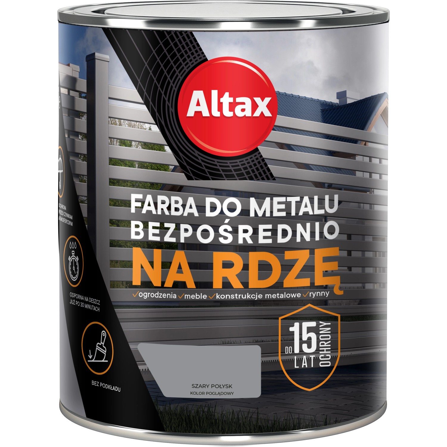 Altax Farba do metalu szary połysk 750 ml