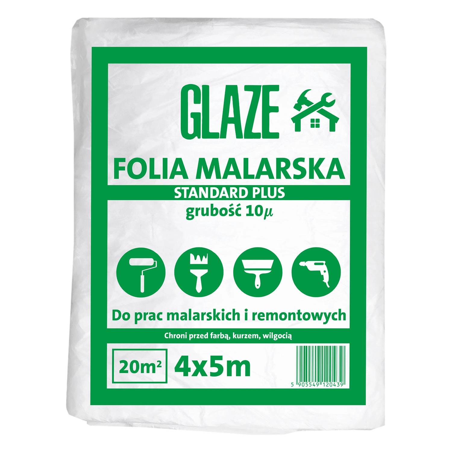 Folia Malarska Glaze standard plus 10 mik. 4 x 5 m