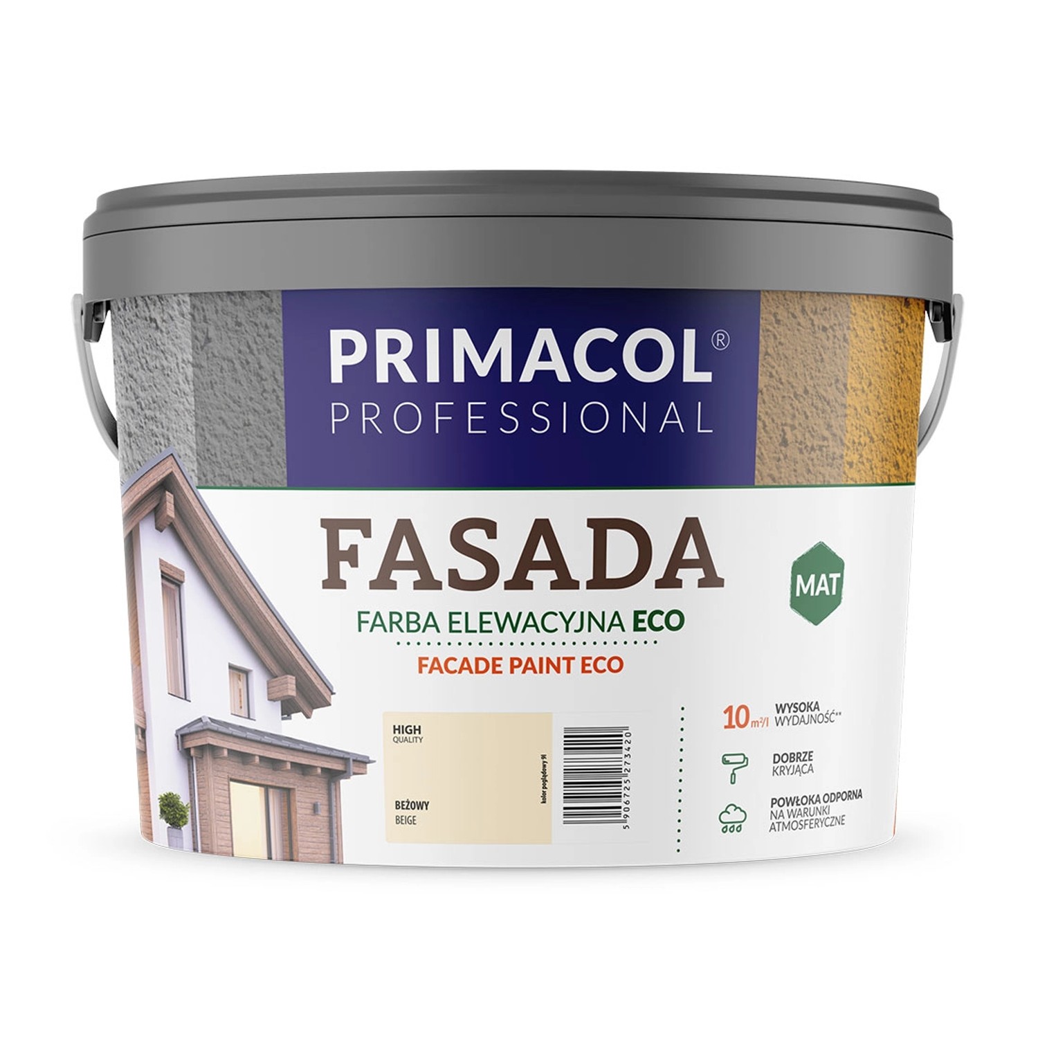 Farba elewacyjna Primacol Fasada Eco 4,5 l beżowa