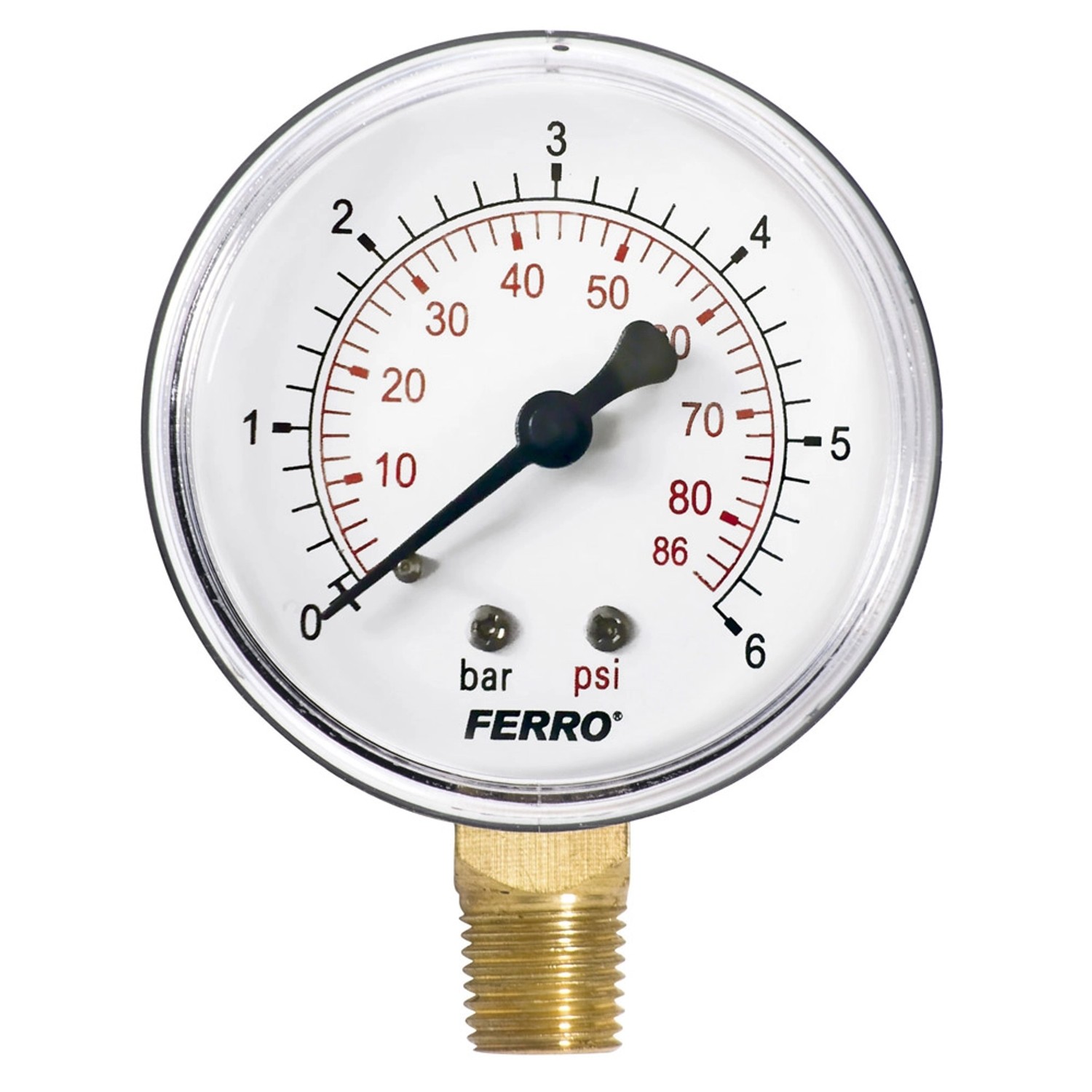 Ferro Manometr pionowy 6bar 1/4 63mm