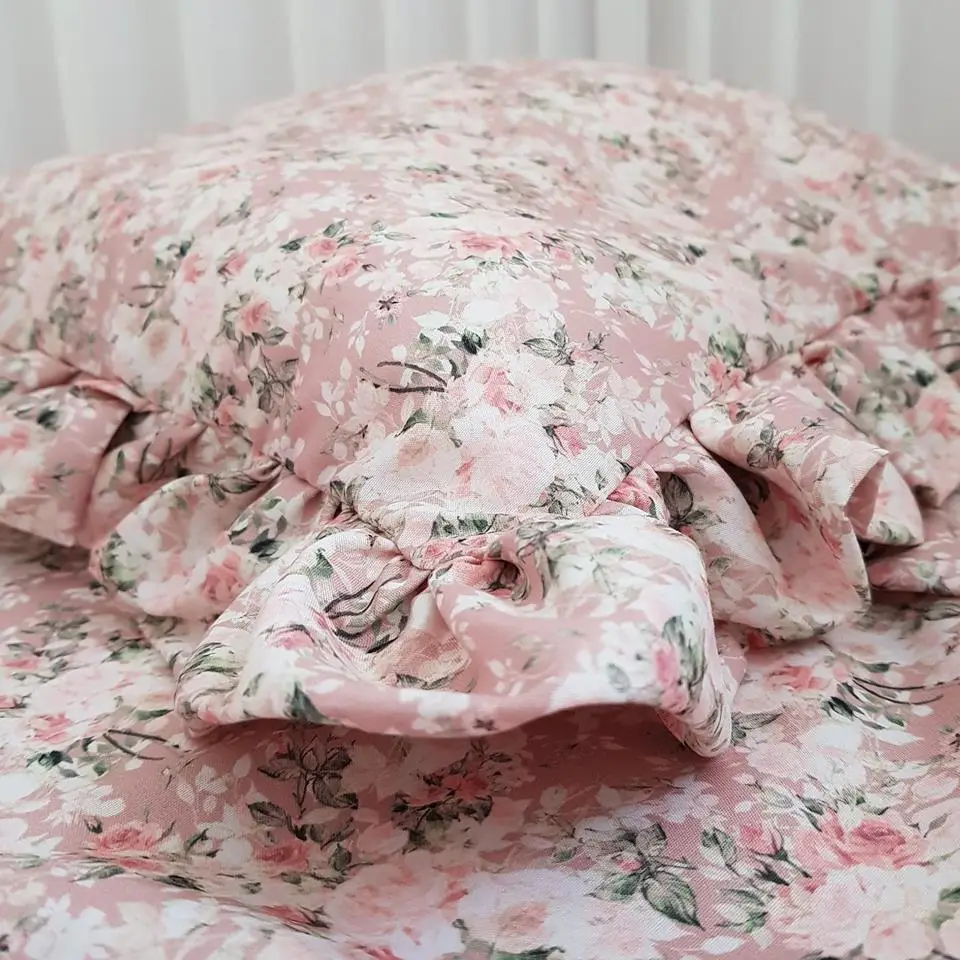 Komplet pościeli Dusty Rose z falbanką i z wypełnieniem 100x75cm Wyprzedaż