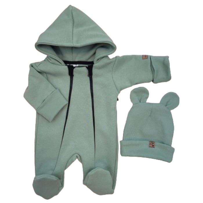 KAZUM KOMBINEZON Z OCIEPLANEJ DRESÓWKI + CZAPKA GOOSEBERRY GREEN ZZ - 74