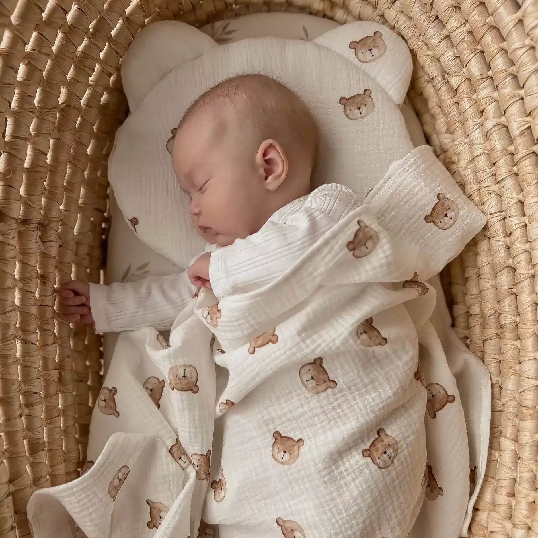 Otulacz muślinowy Teddy BW Wyprzedaż