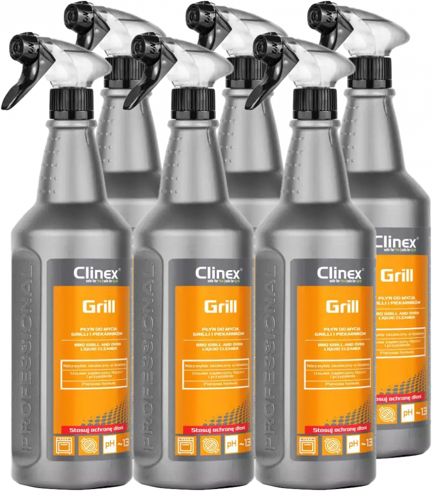 6x Płyn do mycia grilli i piekarników Clinex, z rozpylaczem, 1l