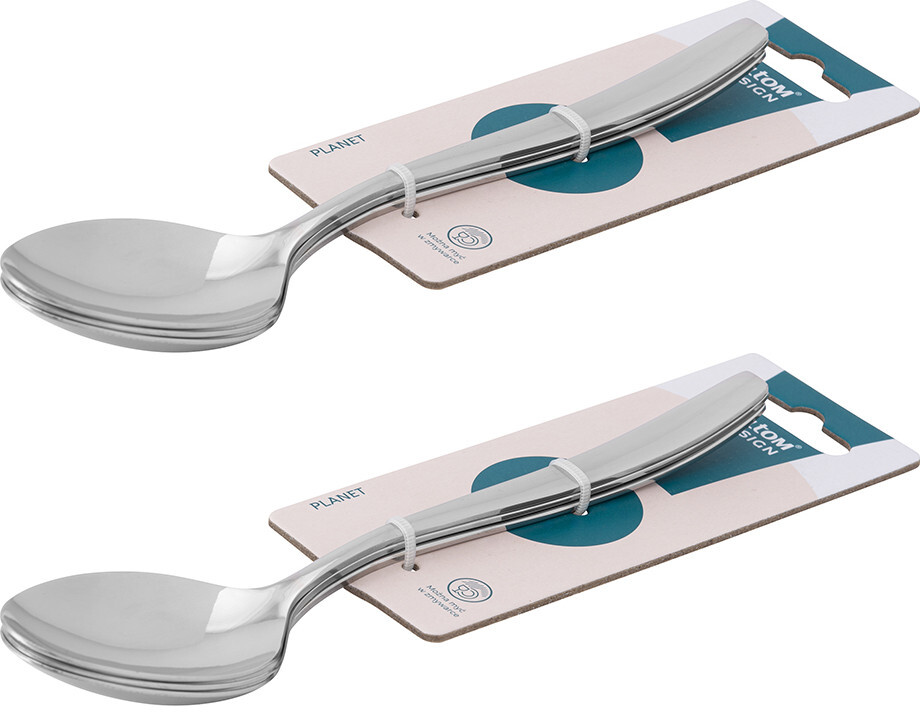 2x Łyżki Altom Design Planet, 3 sztuki, srebrny