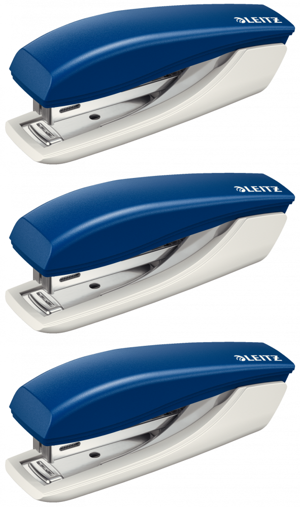 3x Zszywacz mini Leitz New NeXXt, do 10 kartek, niebieski
