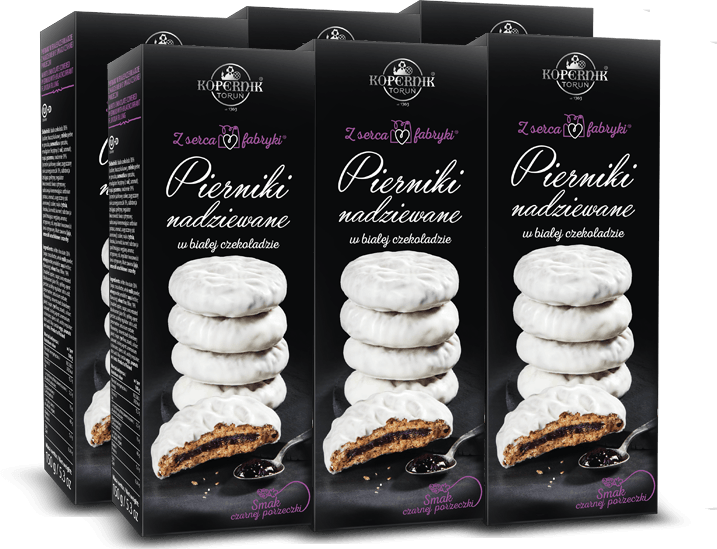 6x Pierniki nadziewane Kopernik, czarna porzeczka w białej czekoladzie, 145g