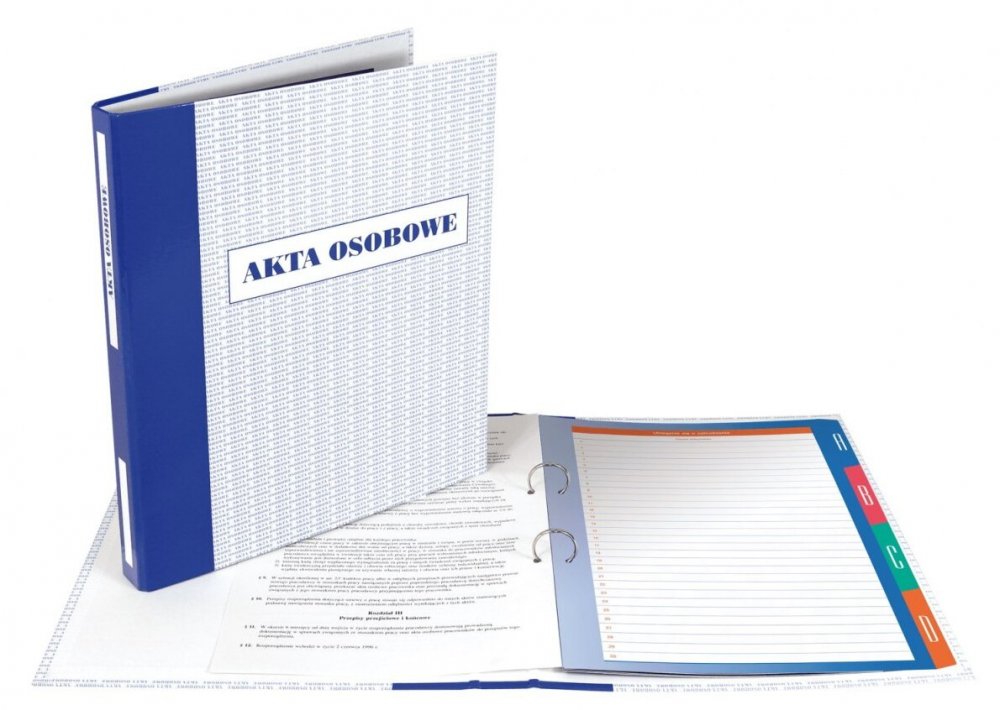 Segregator ringowy File, do akt osobowych, A4, 20mm, 2 ringi, biało-niebieski