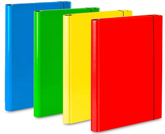 Zestaw 4x teczka skrzydłowa z gumką VauPe Caribic, A4, 40mm, mix kolorów