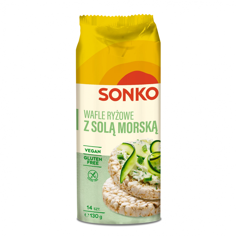 Wafle ryżowe Sonko, z solą morską, 130g