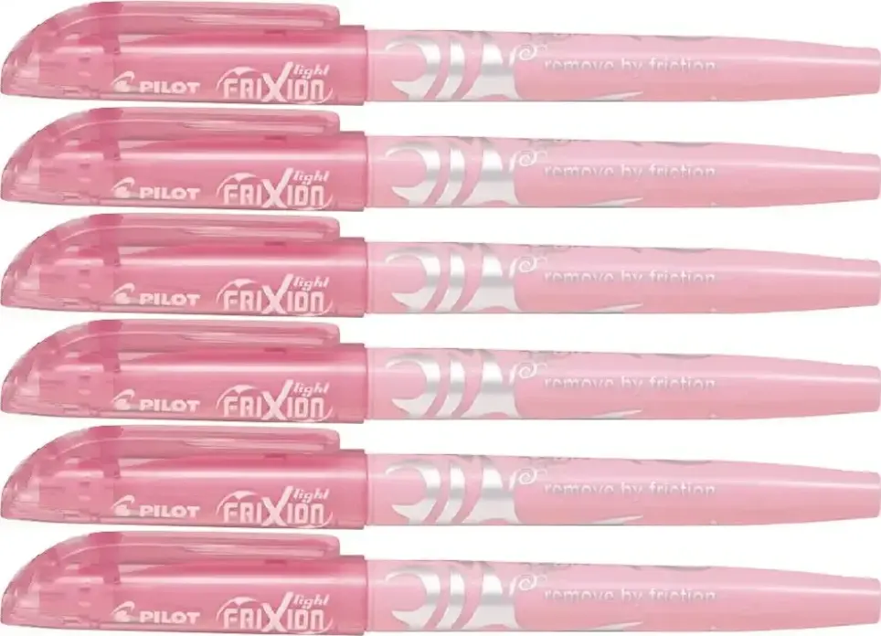 6x Zakreślacz wymazywalny Pilot, Frixion Light Soft, ścięta, 4mm, różowy pastelowy