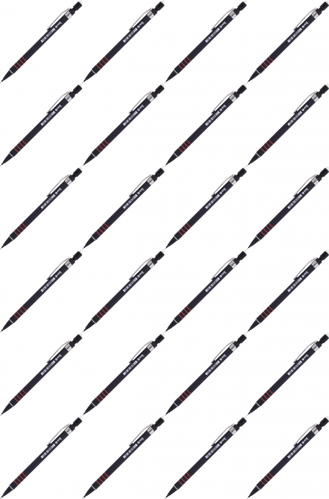 24x Ołówek automatyczny MemoBe Four Lines, HB, 0.5mm, z gumką, czarny