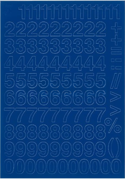 Cyfry samoprzylepne, 2 cm, 1 arkusz, niebieski