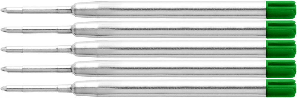 5x Wkład wielkopojemny do długopisu Kamet, 1.0mm, zielony