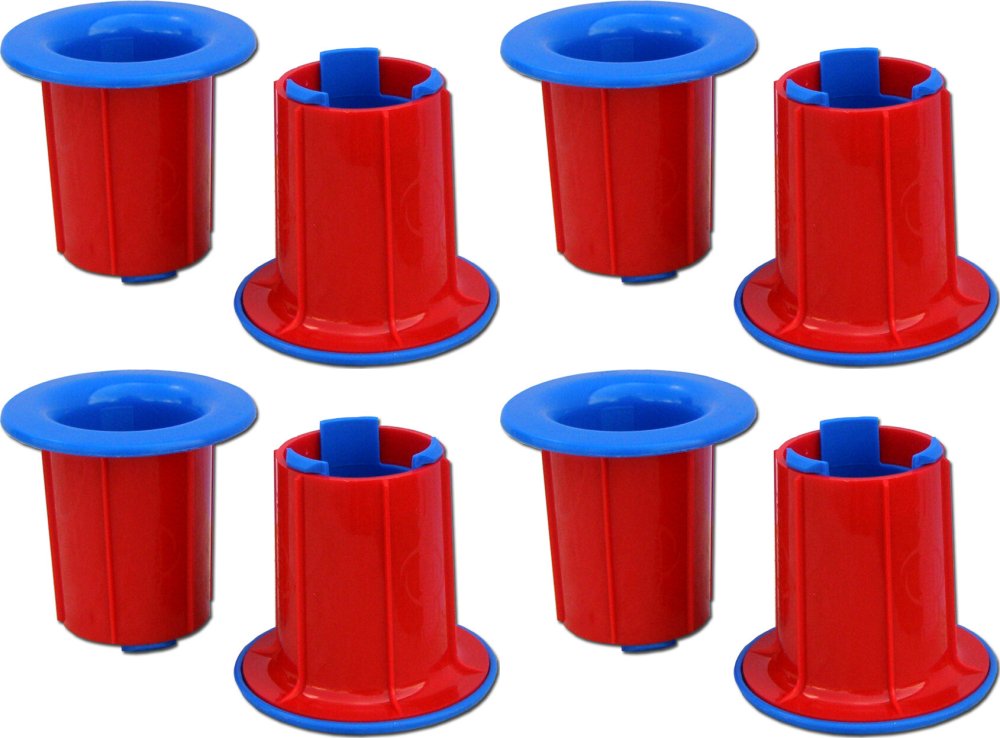 4x Uchwyt do folii stretch, plastik, 2 sztuki, czerwono-niebieski