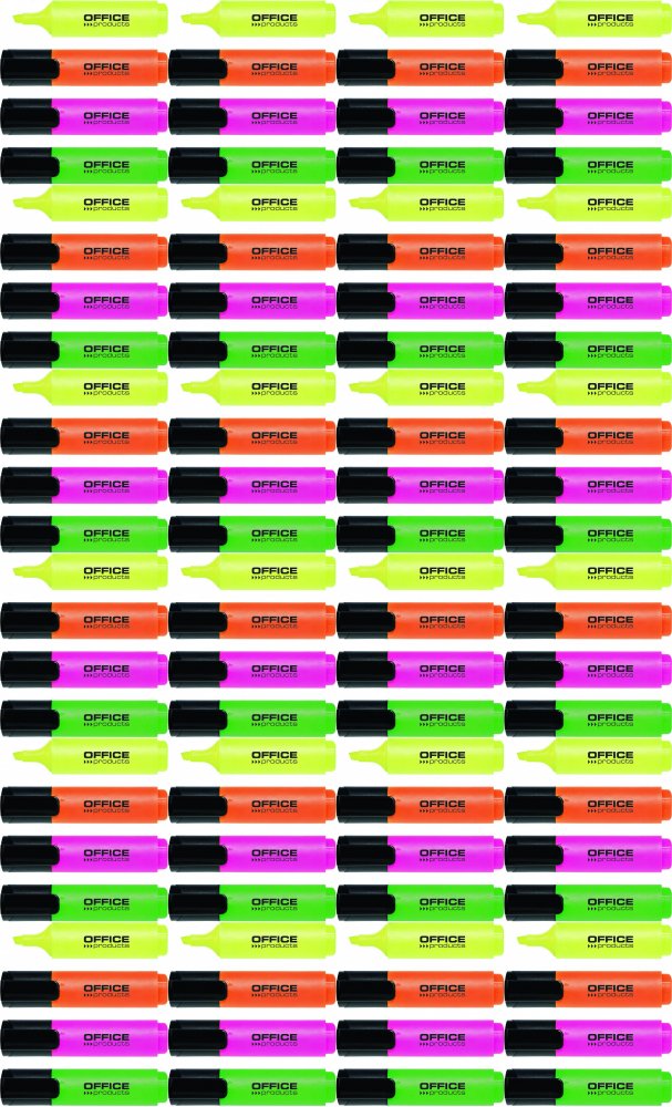 24x Zakreślacz Office Products, ścięta, 4 sztuki, mix kolorów