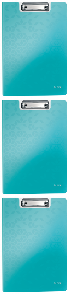 3x Clipboard Leitz Wow, z okładką, A4, turkusowy