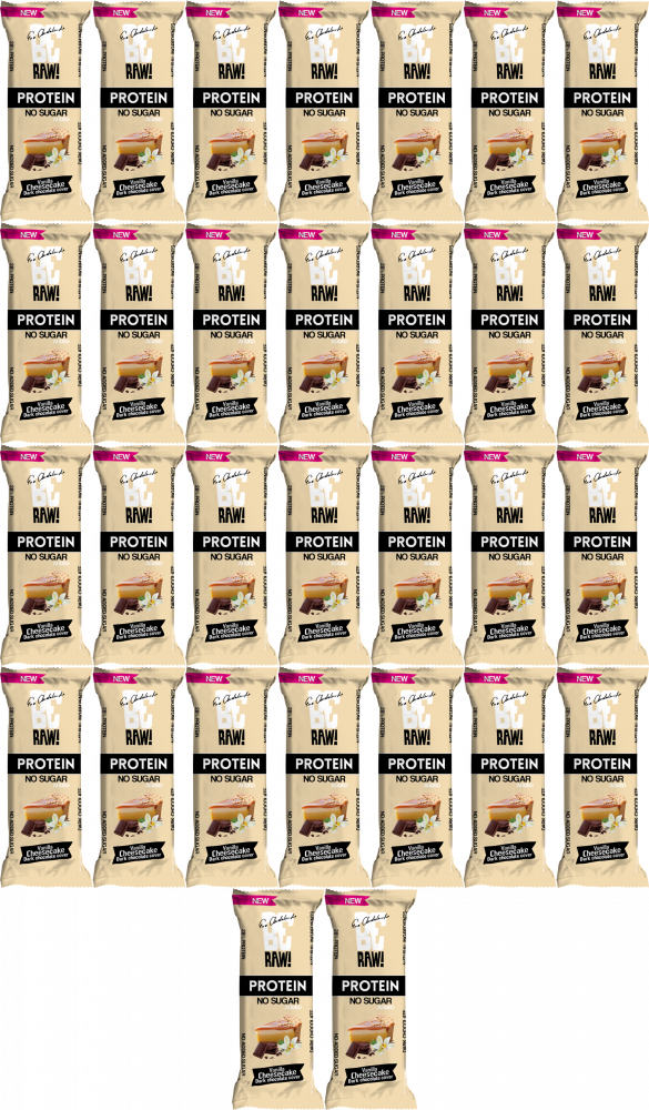 30x Baton proteinowy 28% BeRAW, sernikowy, bez cukru, 40g