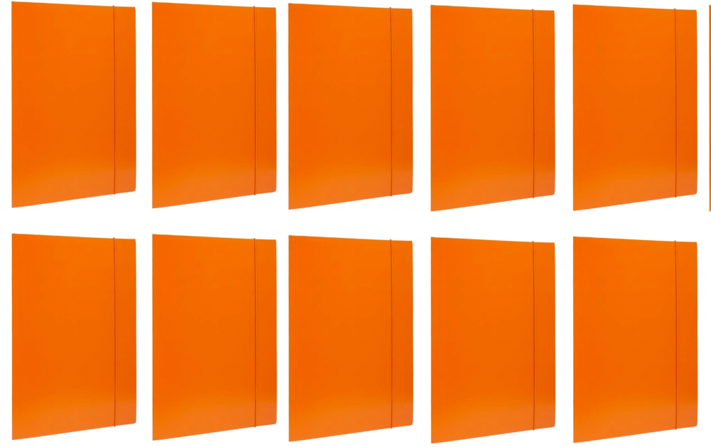 10x teczka z gumką Barbara, A4, klejona, lakierowana, pomarańczowy